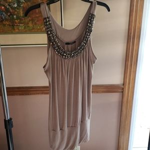 B'leev Womens sz Med Brown/Bling Tunic